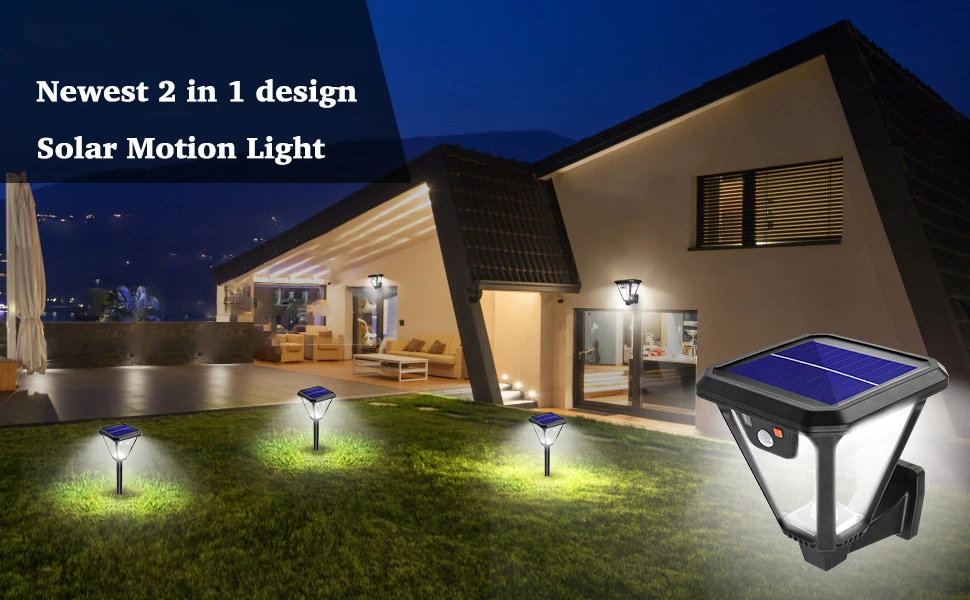 product 2 in 1ip65 waterproof 7000k 2400mah battery 2 colors wall landscape garden street patio led pir motion sensor solar lights-37