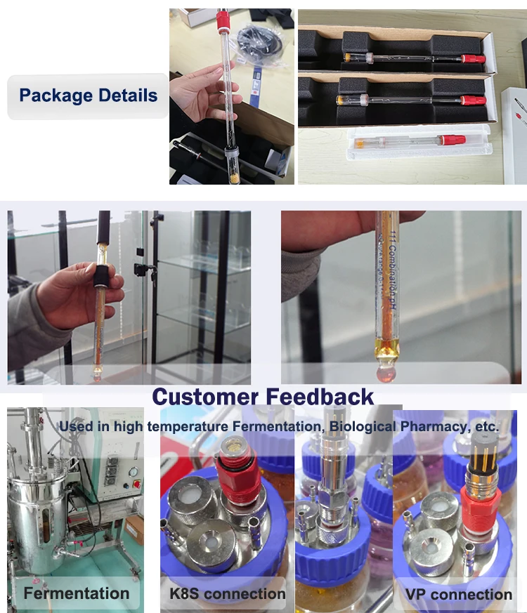 Fermentor Bioreactor Ph Sensor Probe Electrode Buy High Temperature Online Glass Ph Sensor