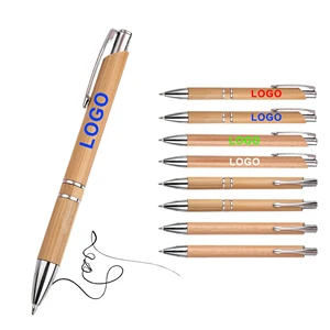 Customized Recyclable Bamboo Ballpoint Pen Wholesale Printing Logo Brand Manufacture for Supplier Gifts