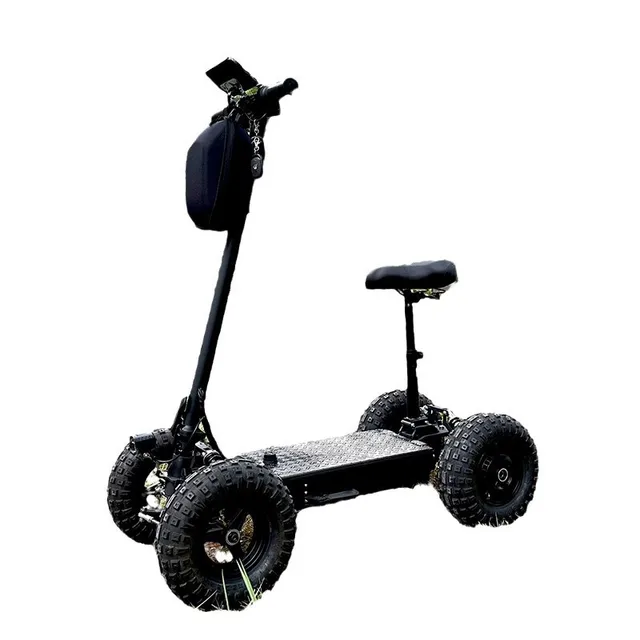 Electric Scooter 13 Inch Off-Road Tires Dual Drive High Power Pedal Scooter 4 Wheel Long Range off Road Long Board Scooter