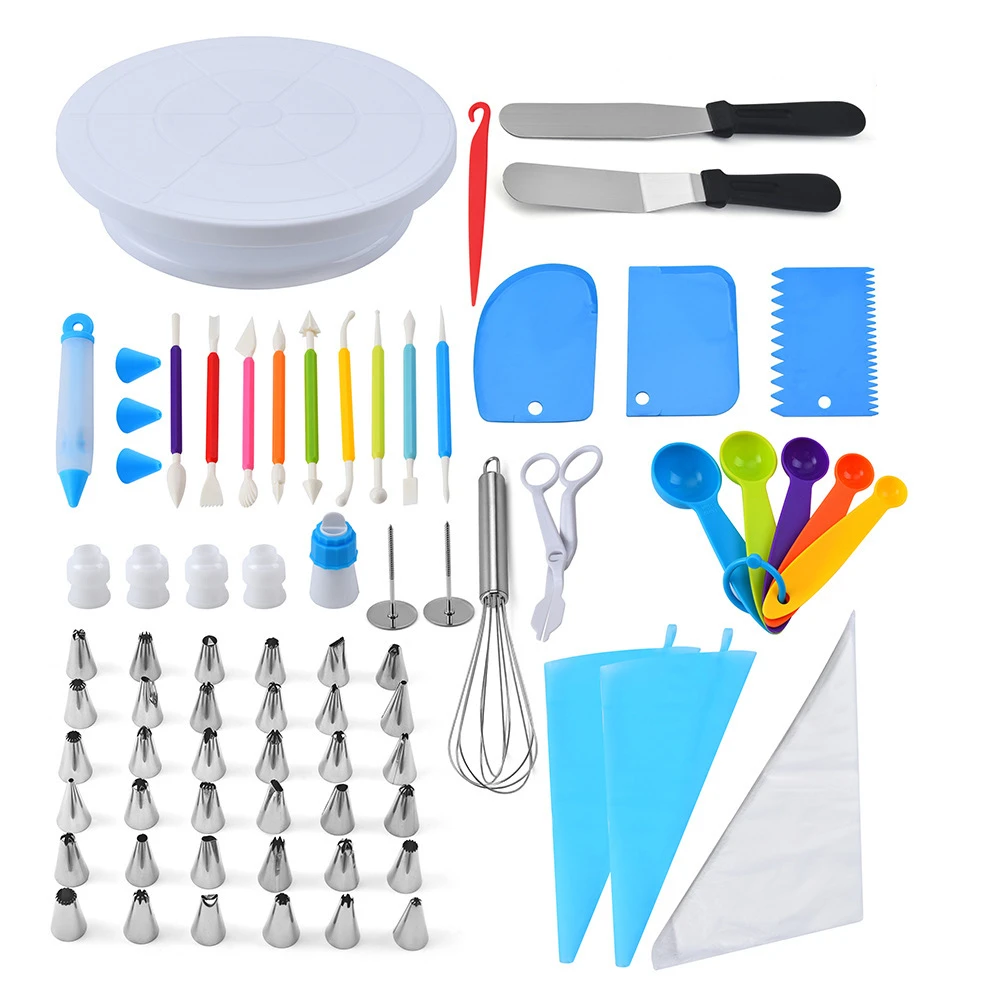 Full Set 66-Piece Home Bakery Plastic Cake Decorating Tool Set for Cake  Decoration