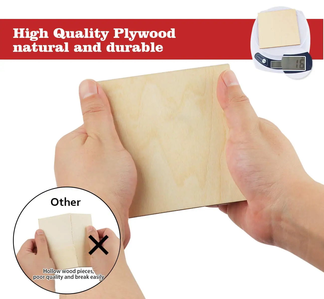 square Blank Laser Cutting Wood Natural Wooden Slices Unfinished Wood Pieces Diy Crafts Christmas Decoration Ornament Custom