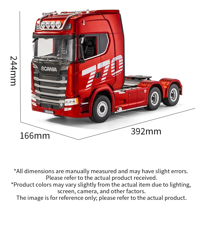 Authorized 770S V8 1:18 6WD Truck RC Alloy Semi Trailer