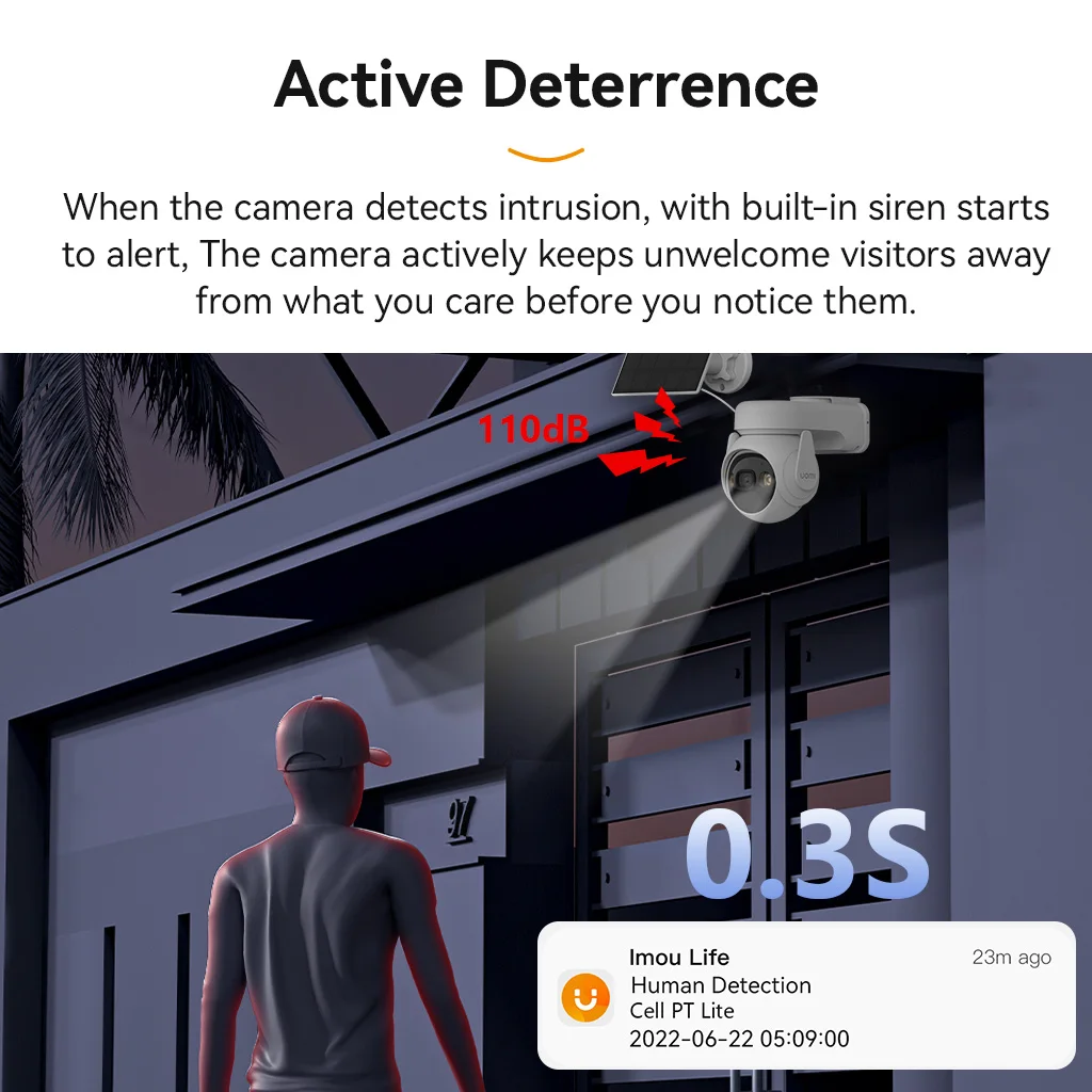 IMOU Wi-Fi Battery Camera Cell PT Lite 3MP 5000mAh Telecamera di sicurezza wireless per esterni con pannelli solari Visione notturna a colori_voghion.com