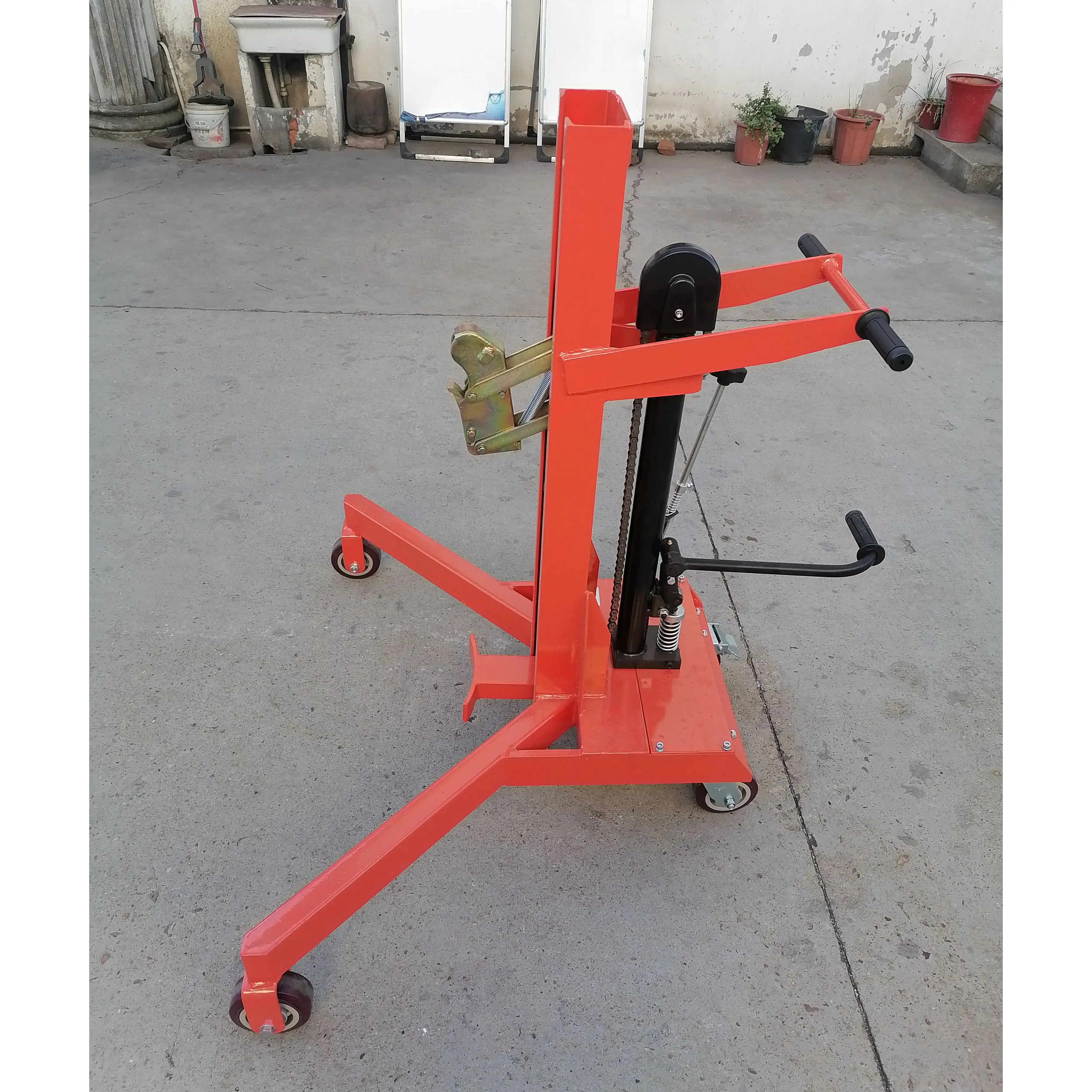 High Quality Manual Capacity 450kg Mobile Portable Oil Drum Handler Barrel Carrier Lifter Trolley Truck