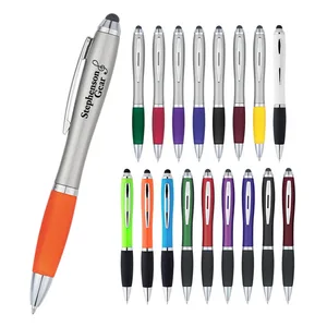 DIY Personalized Plastic Fat Stylus Ball Pen With Touchscreen Universal Bulk Ink Custom Logo  Printed Printing Ballpoint