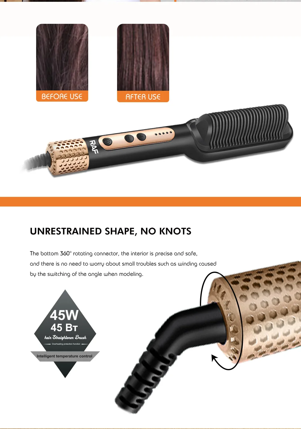 Hair Straightener Brush 110V 220V Professional Ceramic