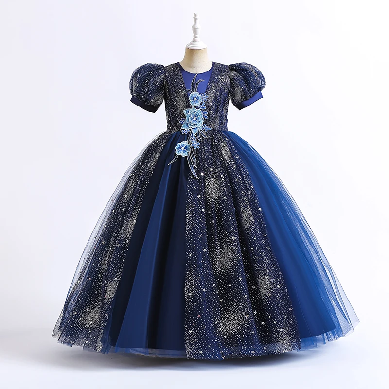 88406 эксклюзивная одежда для детей на день рождения роскошное кружевное длинное платье с цветами девочек свадьбу причастие