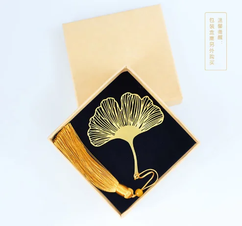 Segnalibri Metallici 3D Con Nappa - Foglia D'Acero, Ginkgo E Quadrifoglio - Dorati E Eleganti - Foto 7