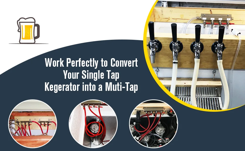 Multiway Co2 Gas Distribution Manifold Splitter 2/3/4/5/6way Home Brew