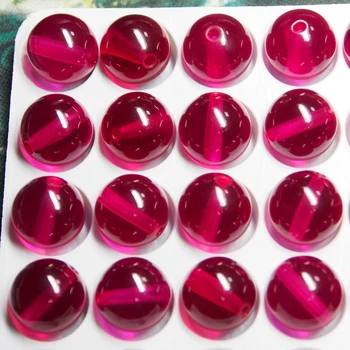 10mm round beads Synthetic Ruby With Hole Gemstone Beads Ruby