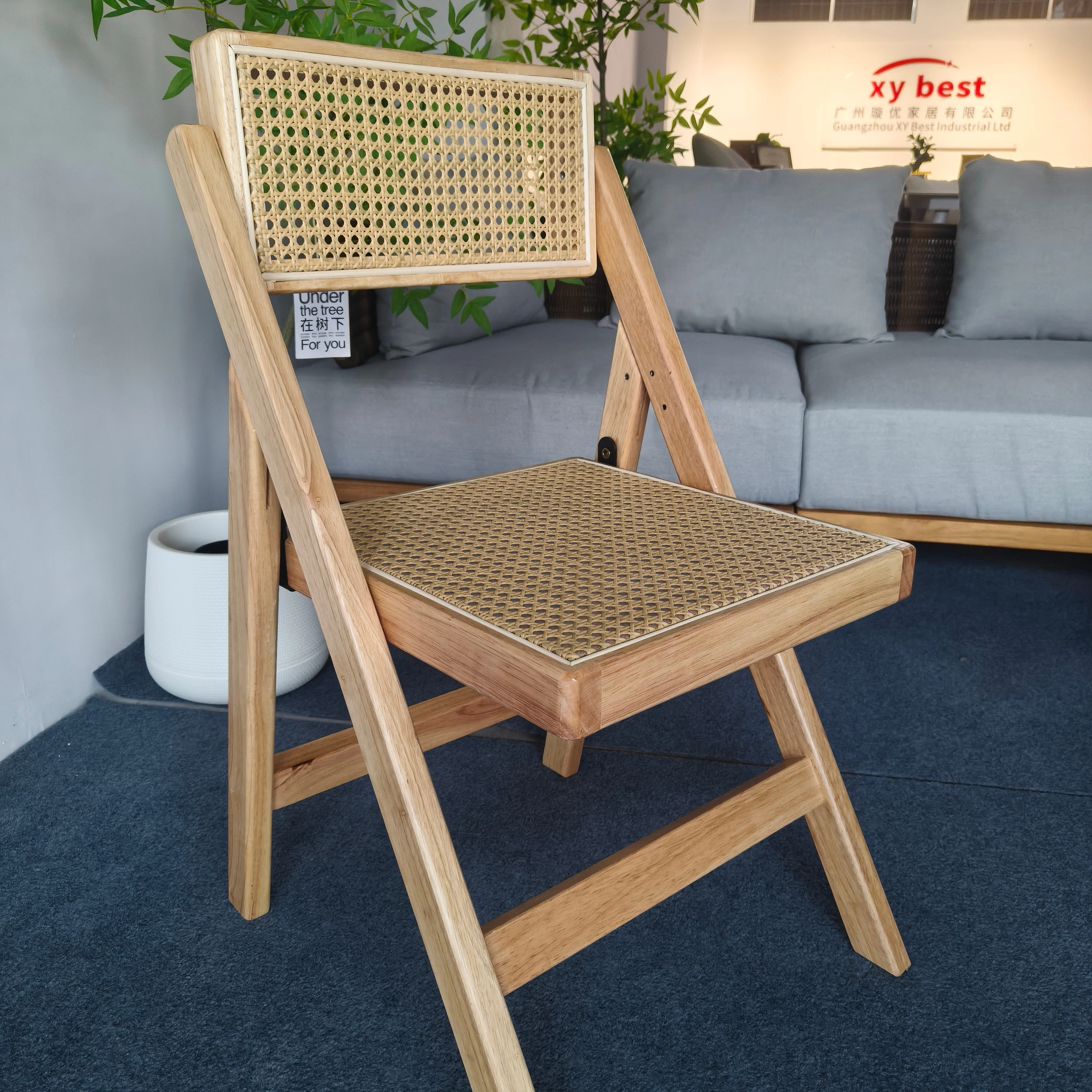XY Best Modern Simple Design Solid Wood Chair with Rattan