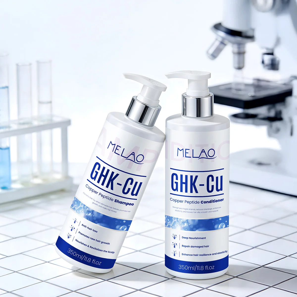 MELAO GHK-Cu Blue Copper Peptide Shampoo In Stock Natural Hair Care Herbal Formula-Anti-Hair Loss & Promotes New Hair Growth