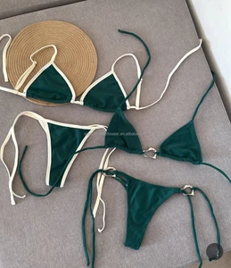 Swimsuit Trending Bikini  Customization Hot Sale Lace up Swimwear  Two-Piece Luxury Rhinestone