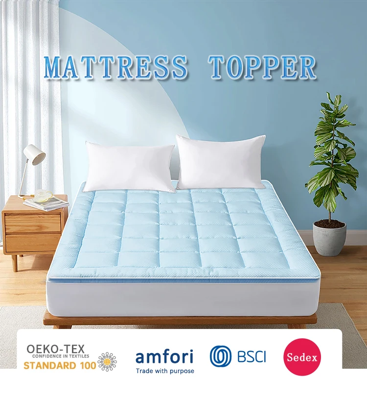 Custom King Queen Size High Quality Summer Breathable Cooling Hotel Grade Mattress Topper factory