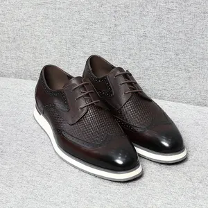 2026 New Design Casual Wedding Office Business Derby Shoes Men Genuine Leather Dress Shoes