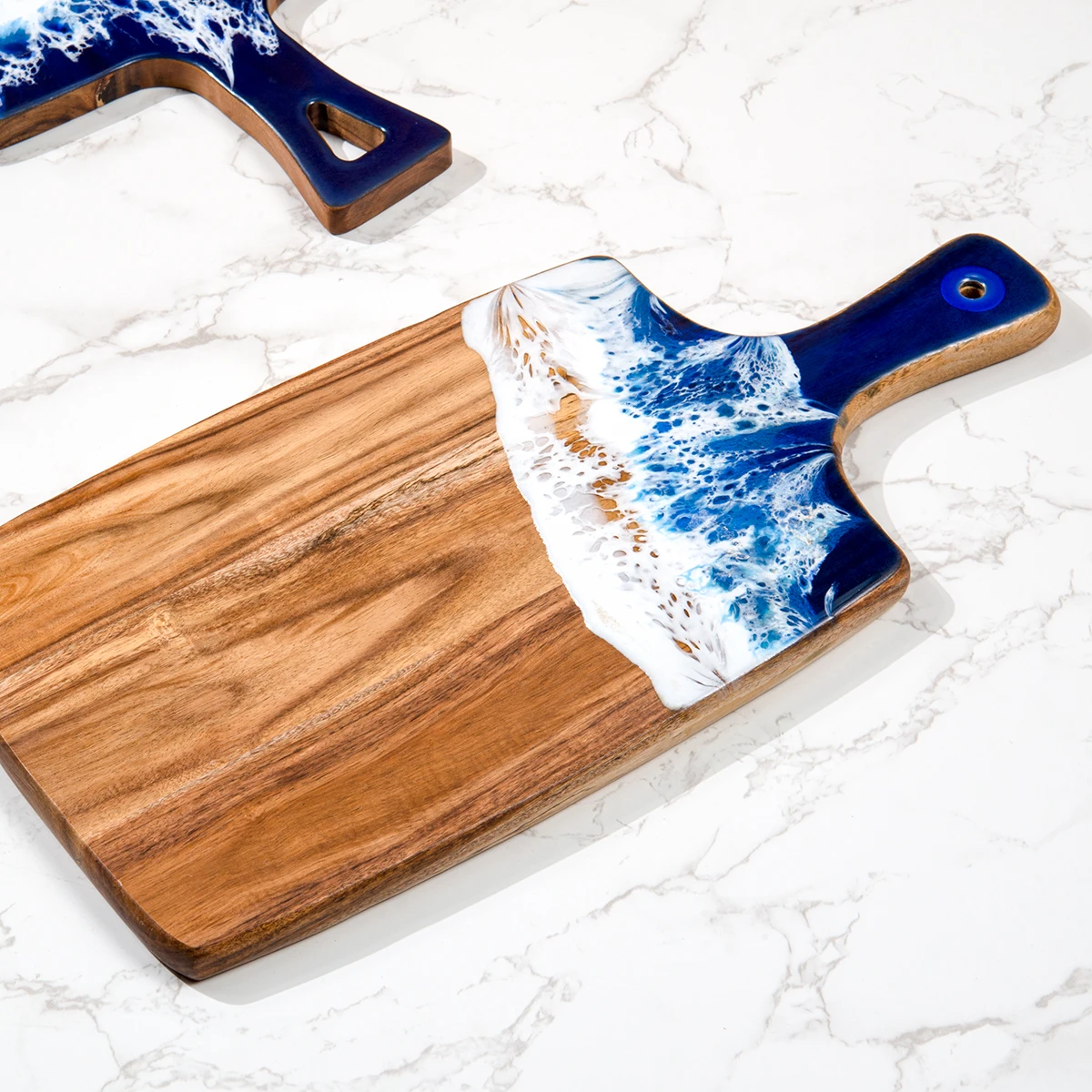 Epoxy Resin Acacia Wood Charcuterie Board Chopping Blocks Ocean Beach