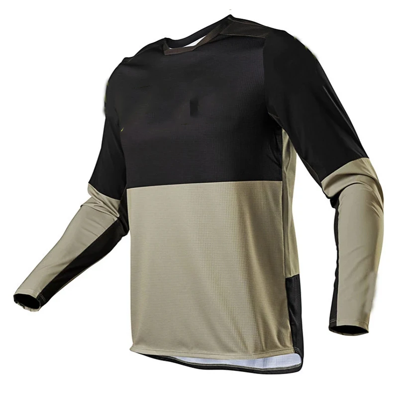 Лидер продаж, 100% полиэстер, быстросохнущая дышащая одежда с длинным рукавом, однотонная мотоциклетная одежда для мотокросса