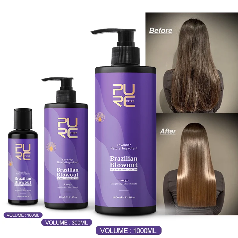 PURC Brazilian Keratin Hair Straightening Treatment Organic Hair Protien  Keratin Cream Brazilian Blowout Keratin Treatment