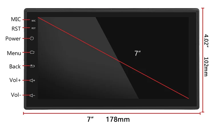 Universal Android Car Radio 2 Din 7inch GPS Navigation Stereo Radio Autoradio Car Multimedia Player With Rear Review Camera
