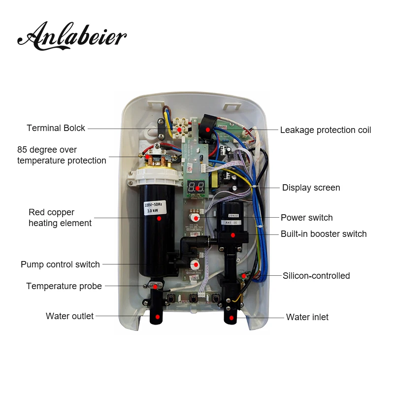 High Quality Custom New Design Instant Electric Shower Tank Stainless Steel Wall Mounted Electric Portable Water Heater
