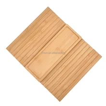 Factory Wholesale Bamboo Single-Tier Tray for Sofa & Chair Rectangle Living Room Arm Table for Food & Tools Beverage Use