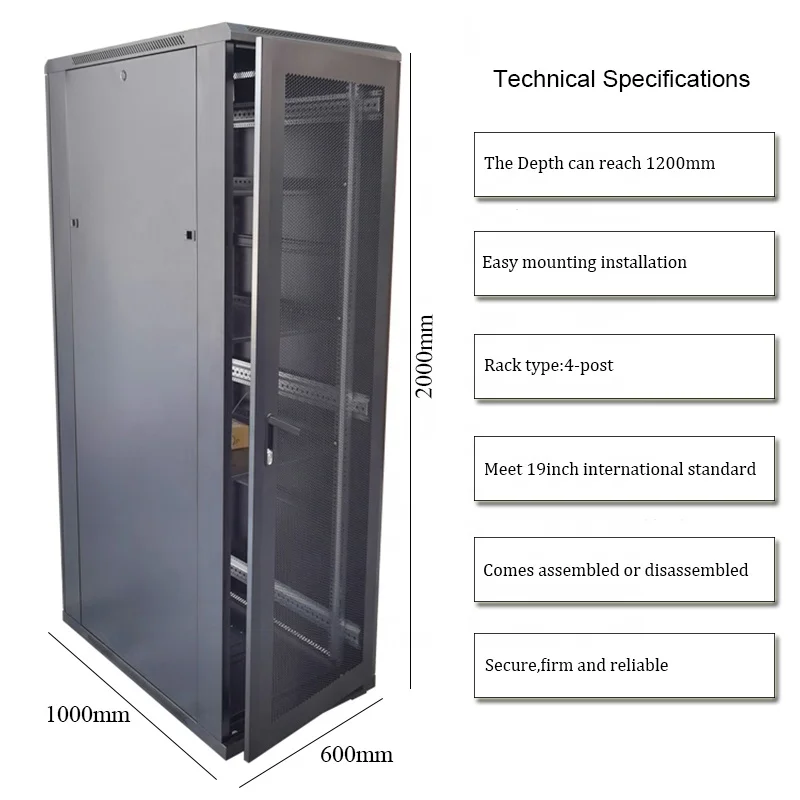42u Server Rack/cabinet 600 X 800 X 2000 Server Rack 19 Inch 1000mm ...