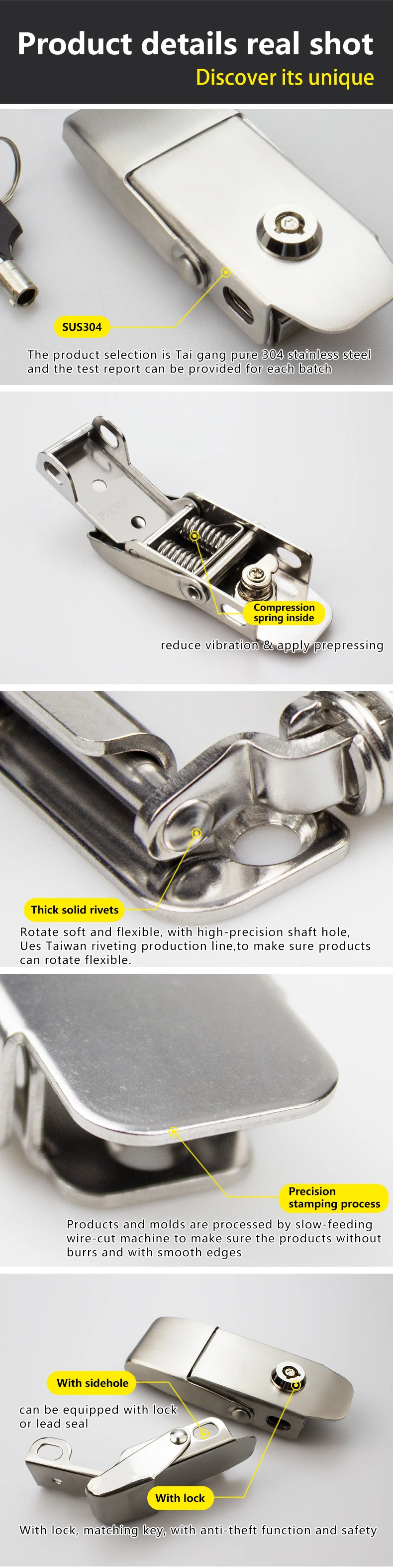 Concealed Toggle Latch Advertising Case Latch For Medical Equipment