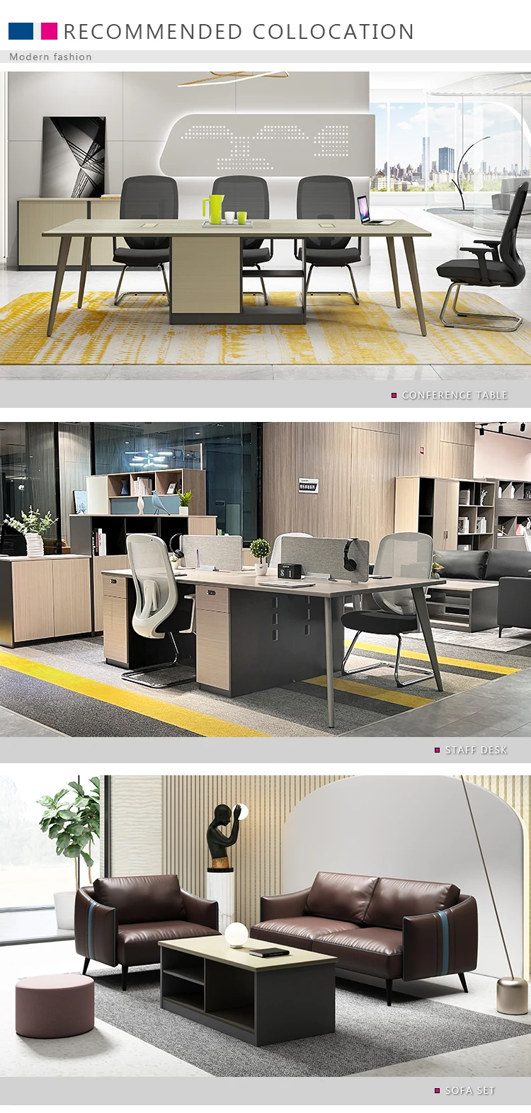 Commercial Office Furniture L Shape Desk High End Wooden Manager Desk