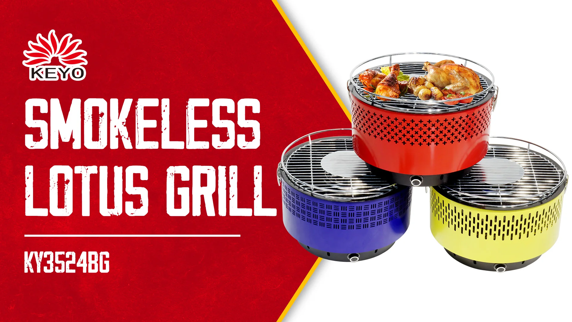 Keyo Small Barbecue Round Shaped Table Top Bbq Portable Smokeless Mini