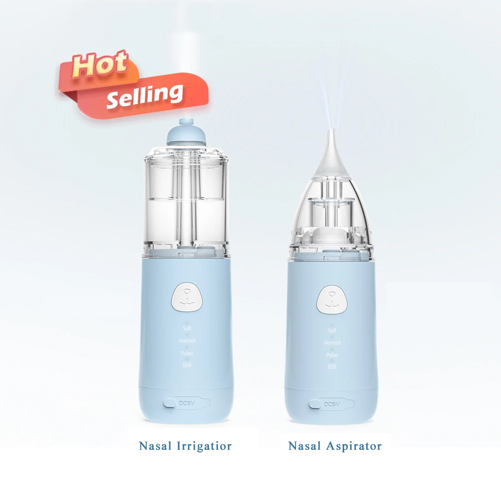 Factory Oem Custom 2 in 1 Electric Nasal Aspirator Nasal Irrigator Strong Suction Silicone Baby Nose Vacuum Cleaner Pump
