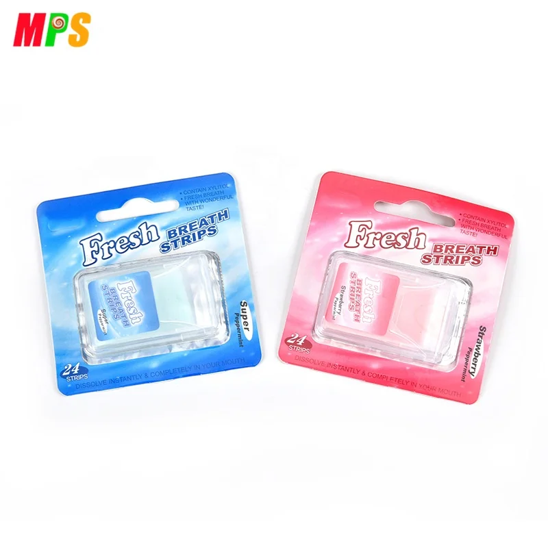 Customized Fresh Breath Cool Mint Strips Spearmint Breath Mint Candy Strips