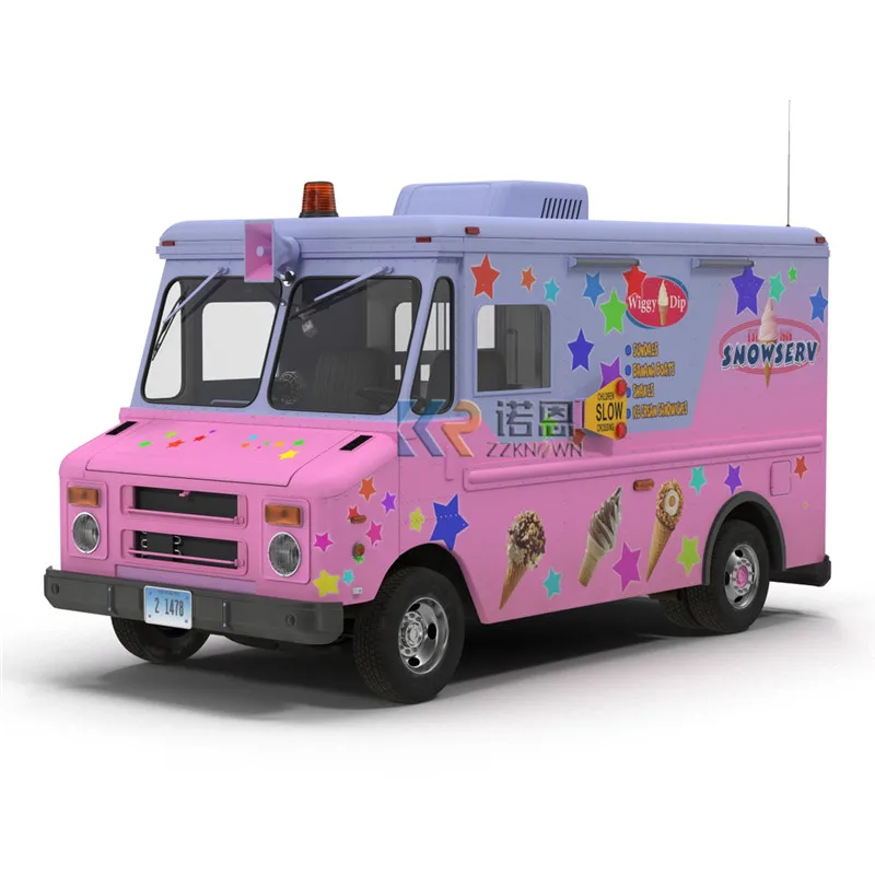 Mobile Ice Cream Food Trucks With Cooking Equipment Outdoor Kitchen