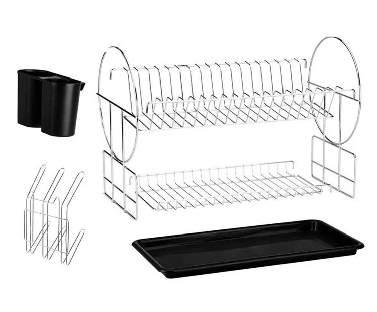 Wholesale DTK Rust Proof Over The Sink Dish Drying Rack Foldable 2 Tier Two  Layers Double Metal Custom Cheap Kitchen Dish Drainer Rack From  m.