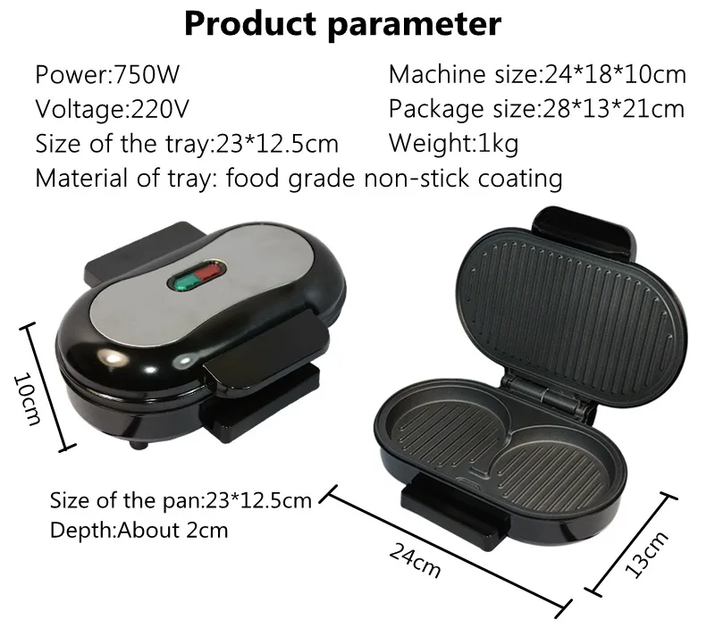 CUKYI Mini Steak Panini Hamburger Grill Meat Roaster Machine Egg Frying Pan Sandwich Maker ciabatta Bread Oven Breakfast BBQ