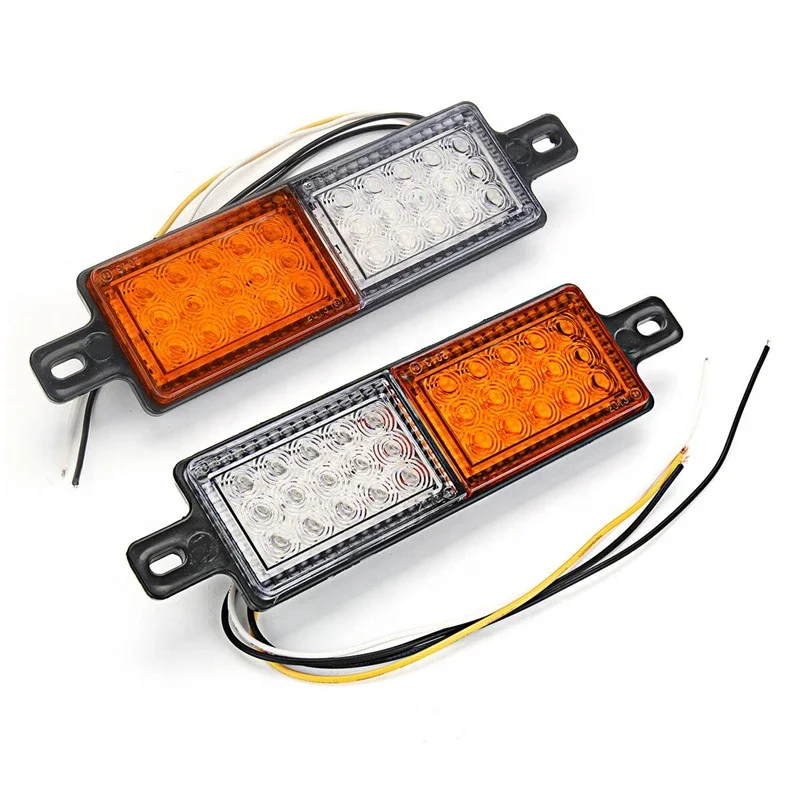 Universal Truck Trailer Bull Bar Front Bumper Led Indicator Lights Side Marker Lamp 12v 30led