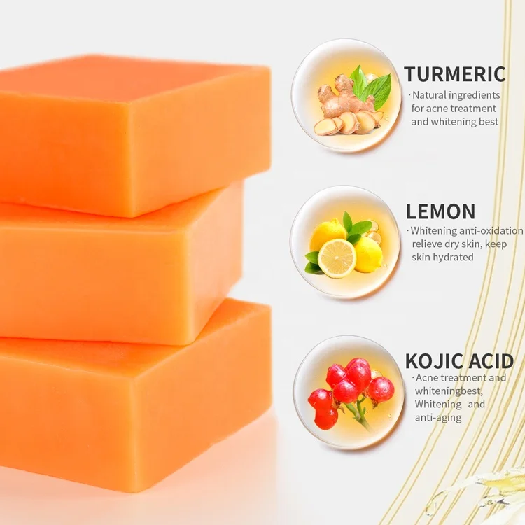 Kurkuma & Zitrone Aufhellende Gesichtsseife – Mit Kojisäure, 2 X 100g, Für Alle Hauttypen