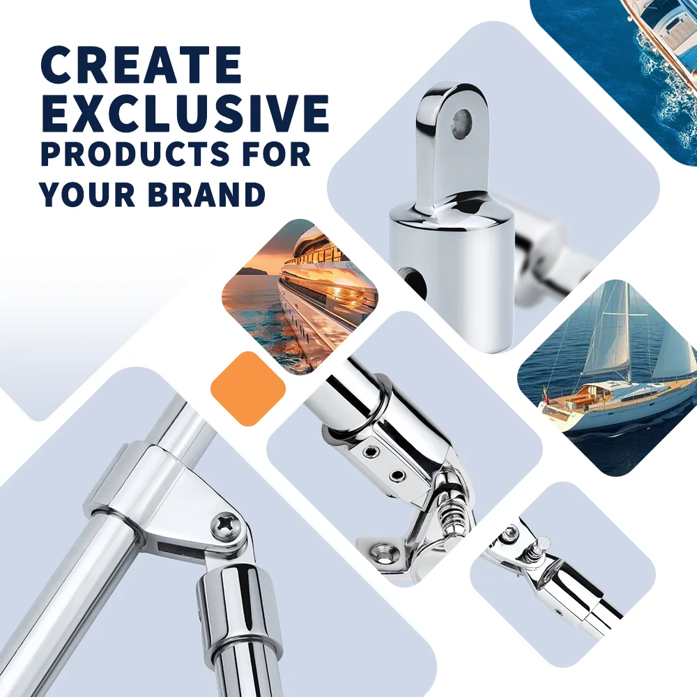 Customized Hardware Parts 316 Stainless Steel Marine Hardware Awning Accessories Bimini Top Cap Yacht Parts Bimini Top Fittings