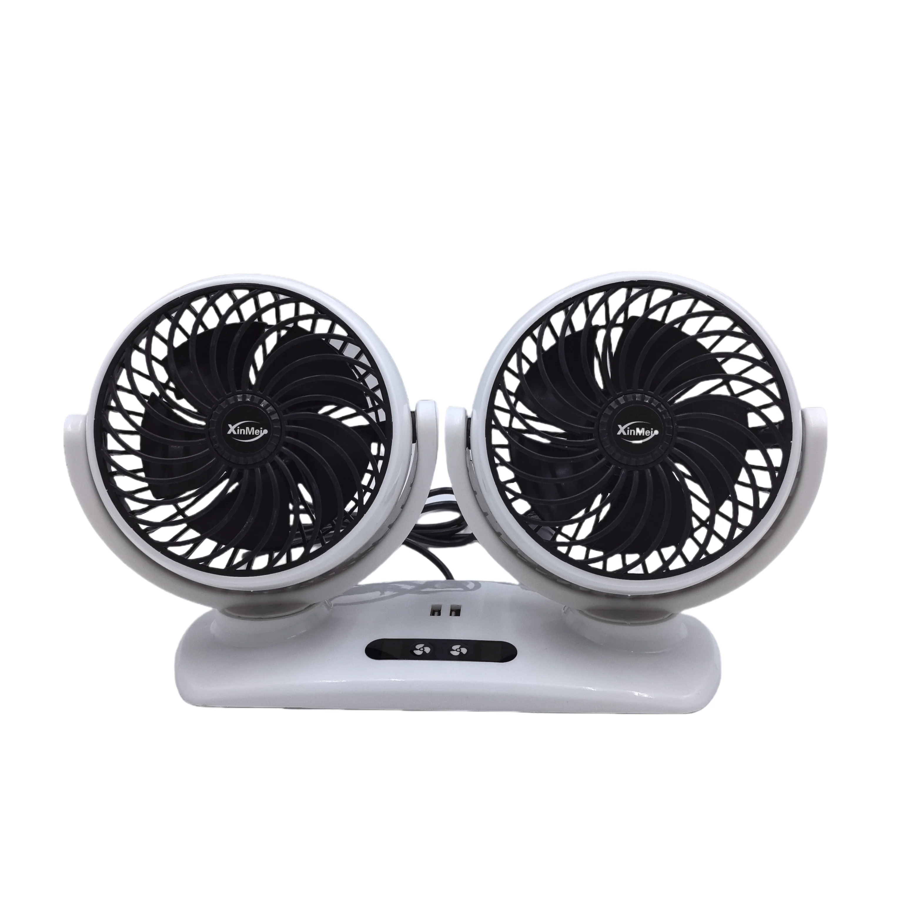 Регулируемый штормовой вентилятор Автомобильный Электрический с низким уровнем шума и 2 головками автомобильный вращением на 360 градусов