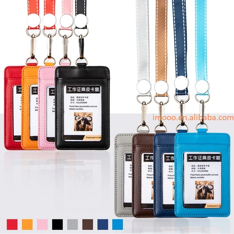 Taktil sans Formuler Postkort Wholesale Free Shipping Leather ID Badge Card Cover with Lanyard Neck Strap  Pass Access Bus Card Sleeve Employees Staff Work Card Holder From  m.alibaba.com