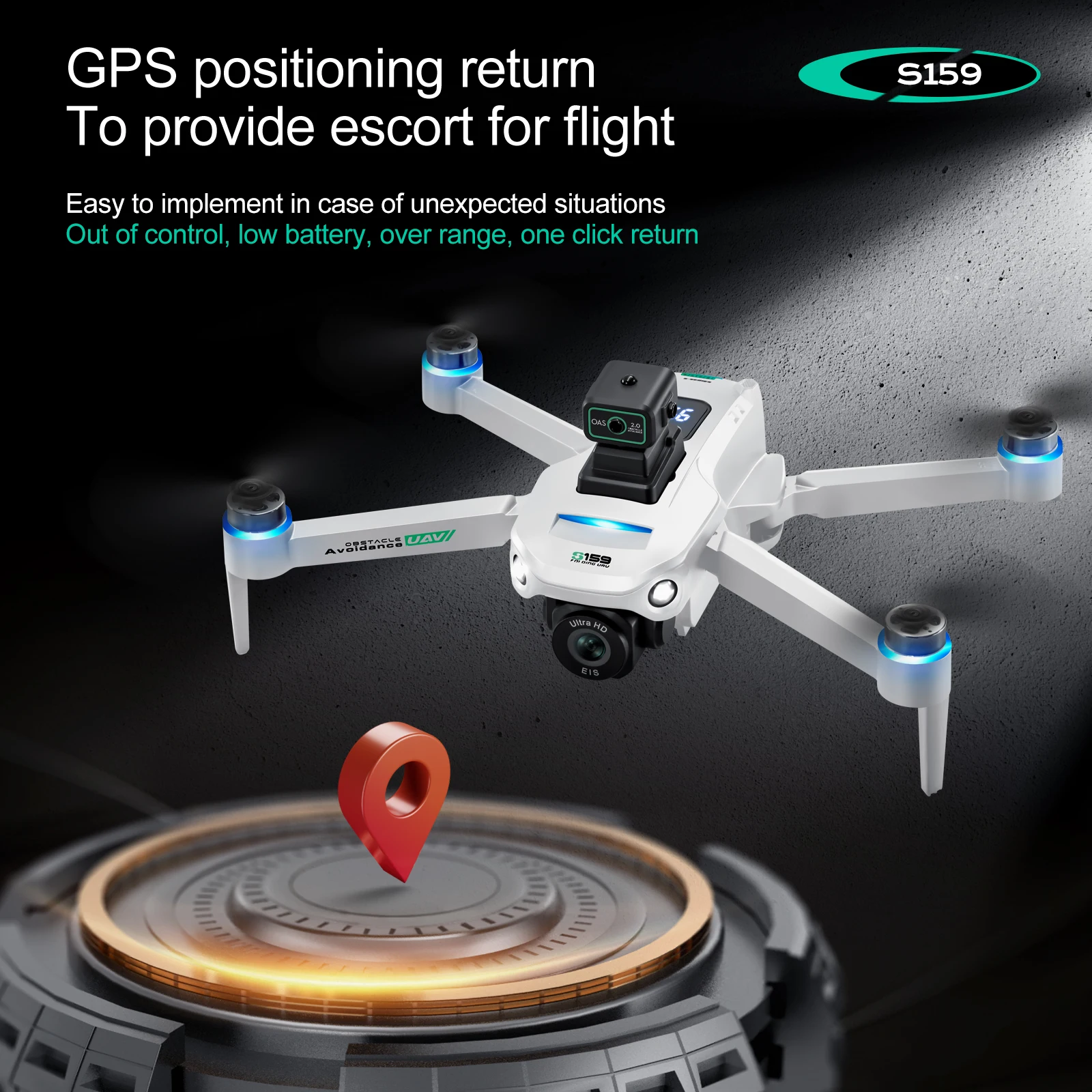 S159 5G WIFI FPV GPS Quadcopter Drone - 4K HD Dual Cameras, 20 Min ...