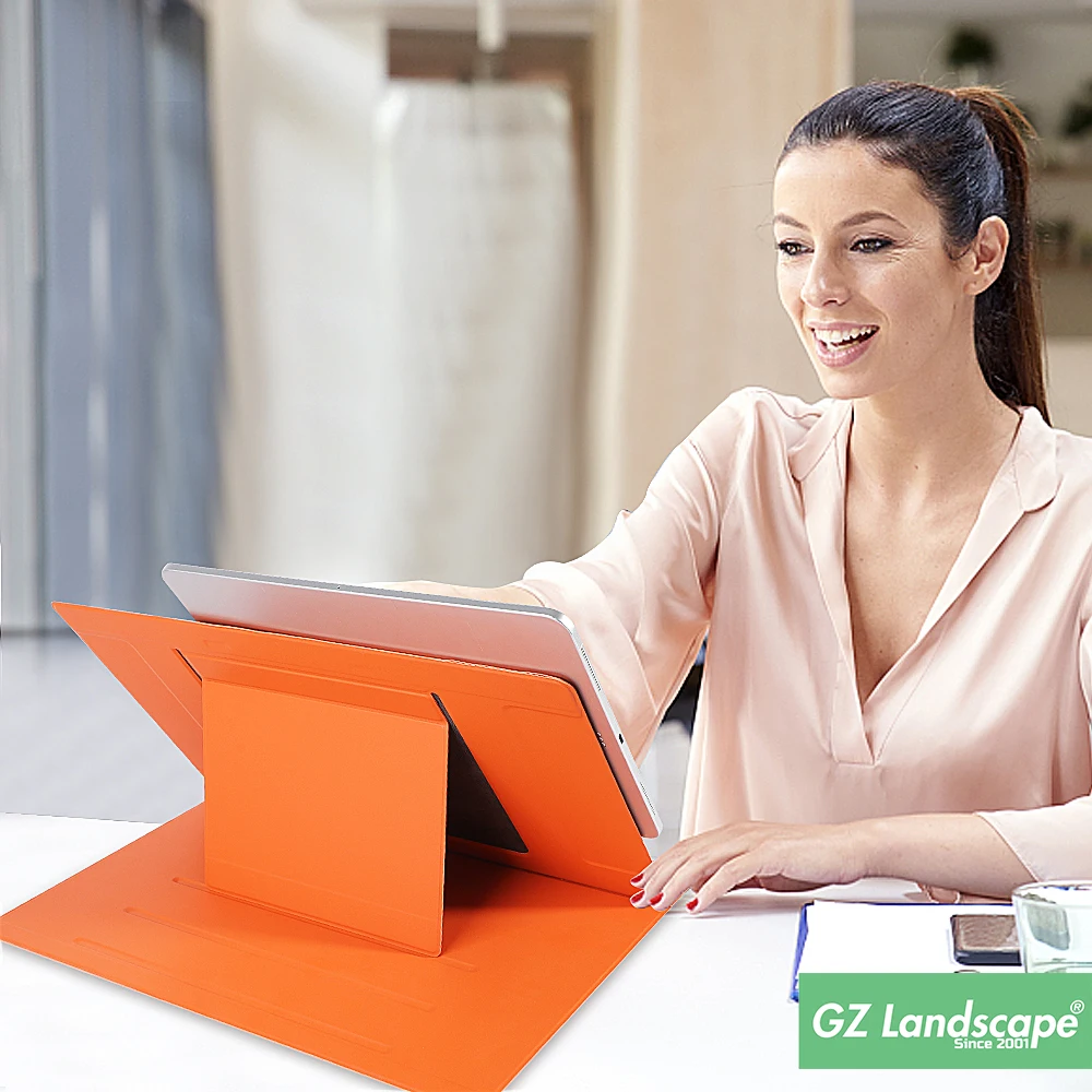 Adjust Angle Foldable Holder Leather Custom Magnetic Accessory Organizer Laptop Tablet Phone Read Book Stand Smart Desk Mat