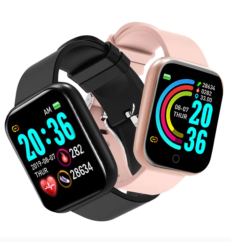 Dropshipping IP67 Information Push Shake To Take Pictures 1.3 Inch Screen Y68 Plus Smart Watch 2022