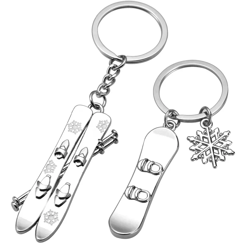 Winter Snow Games Sports Metal Key Chains Panda Ski Keychain
