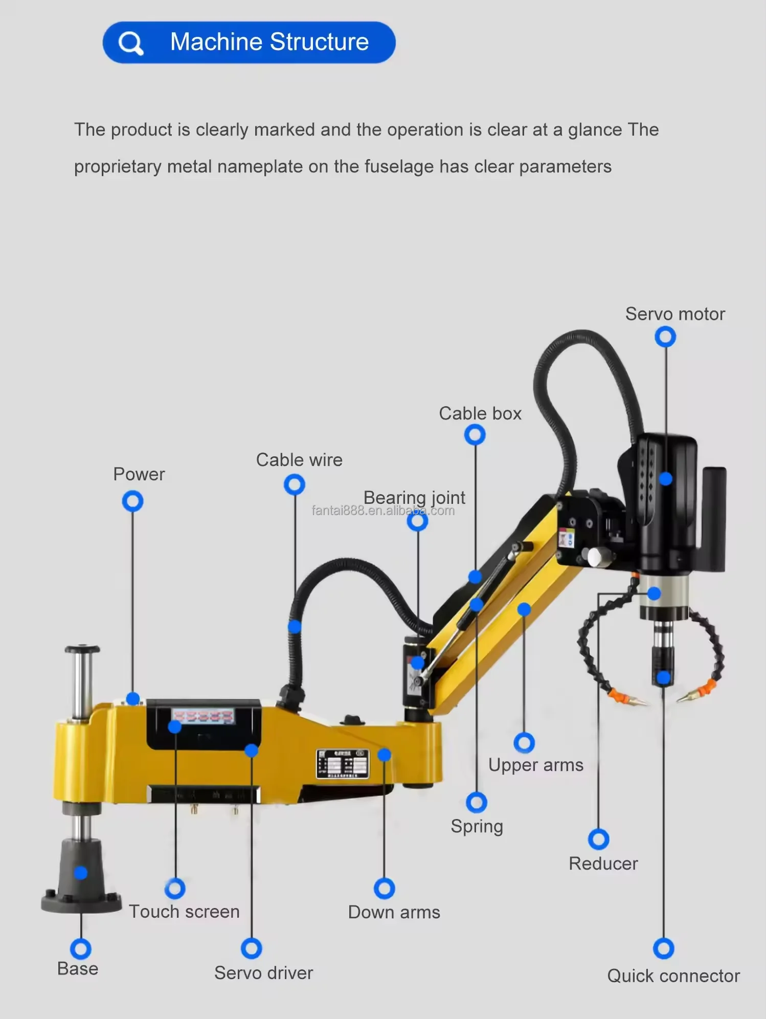 M16 Servo Motor Tapper Thread Tapping Machine Automatic Oiling and Air ...