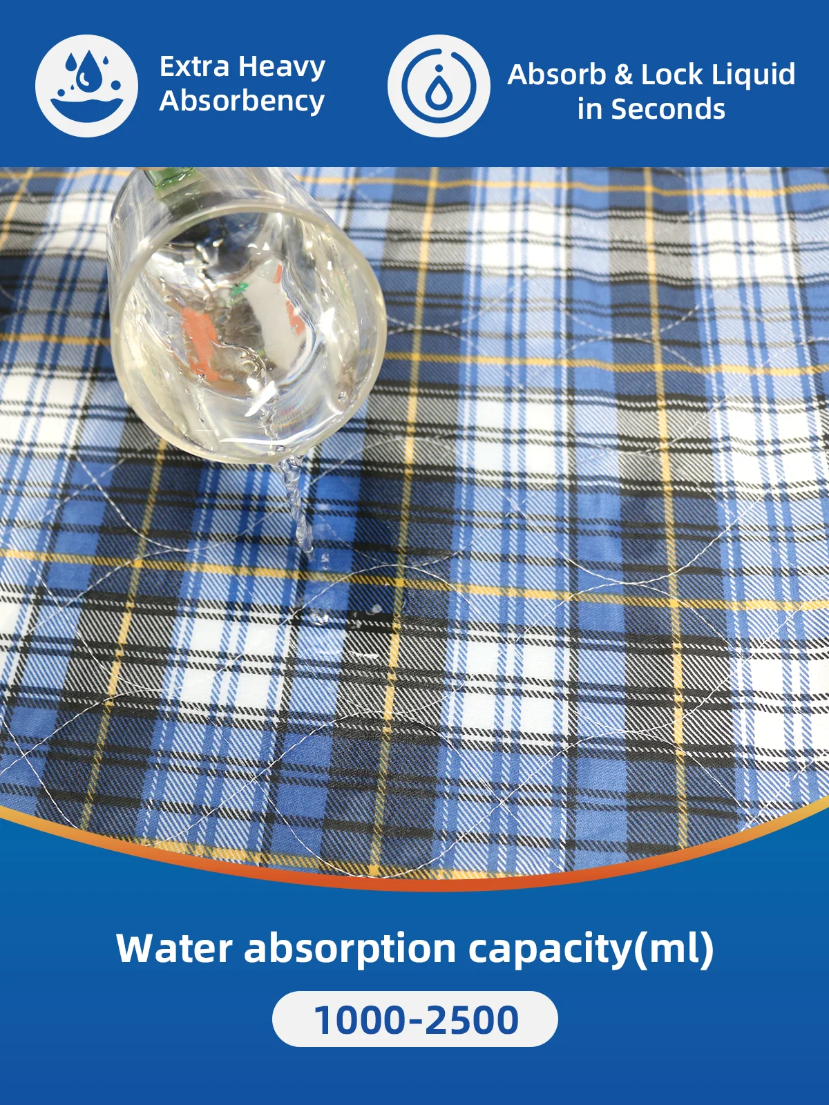 Wholesale Large Adult & Children Quilted Incontinence Bed Pads 3 Layer - product detail 2