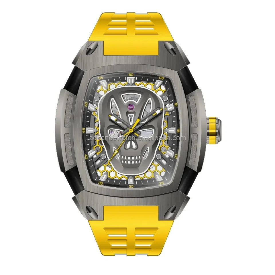 High Quality Automatic Man Watch with Fluoro Rubber Strap Seiko Automatic Movt 100M Waterproof Shenzhen Watch Factory