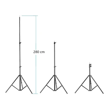 BY-806 280cm Metal Photo Studio Light Stand Adjustable Height Three Section Tripod for Video Camera Accessories detail image