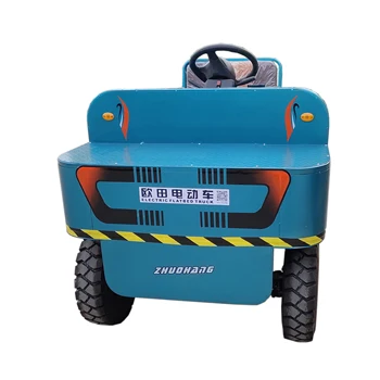 New Arrivals Electric Steering Wheel Flatbed Warehouse Transfer Vehicle Trailer For Factory Transport