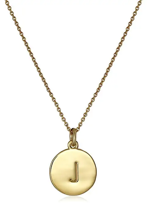 Olivia Alphabet Initial Letter Pendant Necklace Dainty Personalized Engraved 18K Gold Plated Disc Necklaces Jewelry Gift